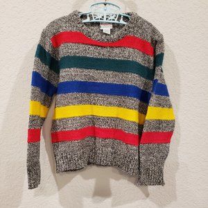 Vintage Cranberry Square Kids Knit Striped Sweater